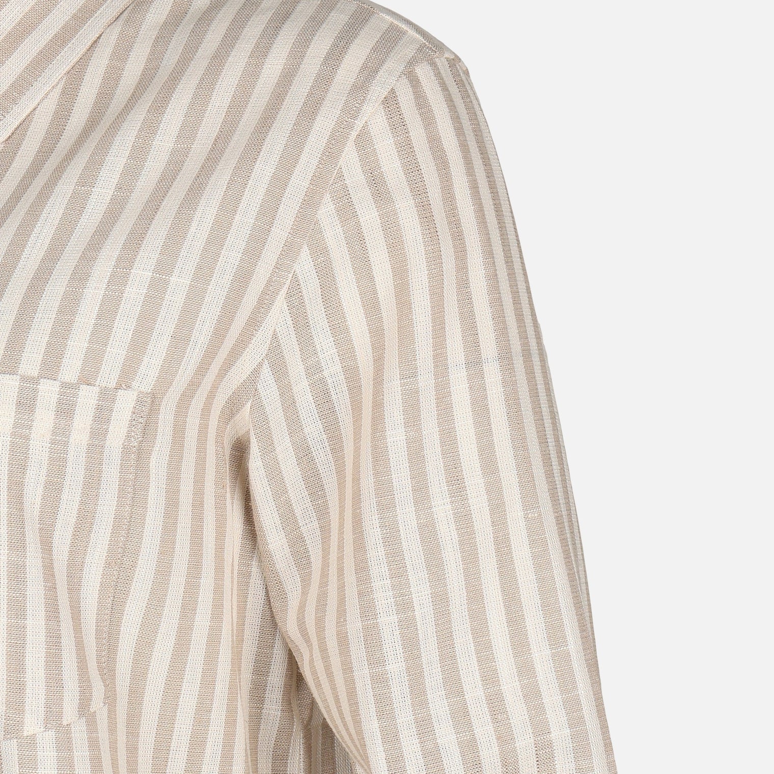 Women Linen Blend Striped Shirt