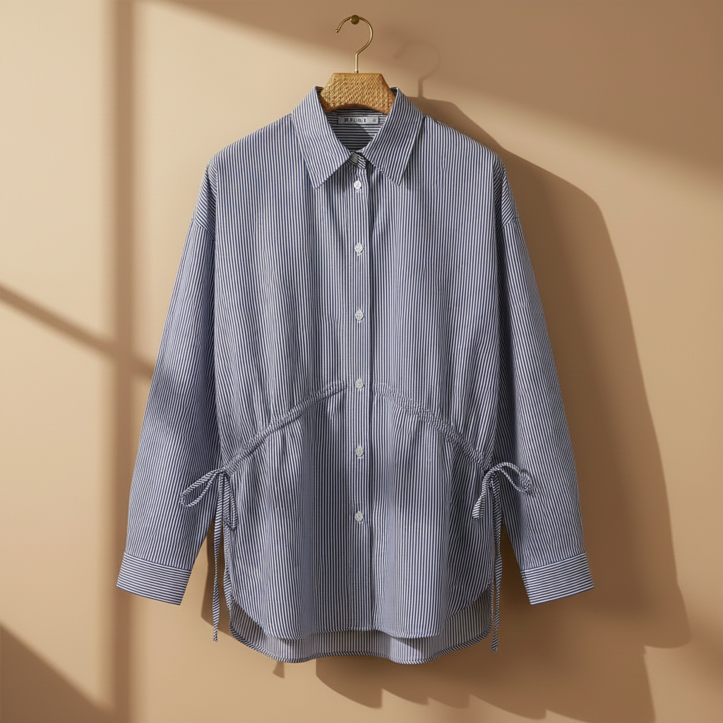 Women Striped Buttoned Tunic