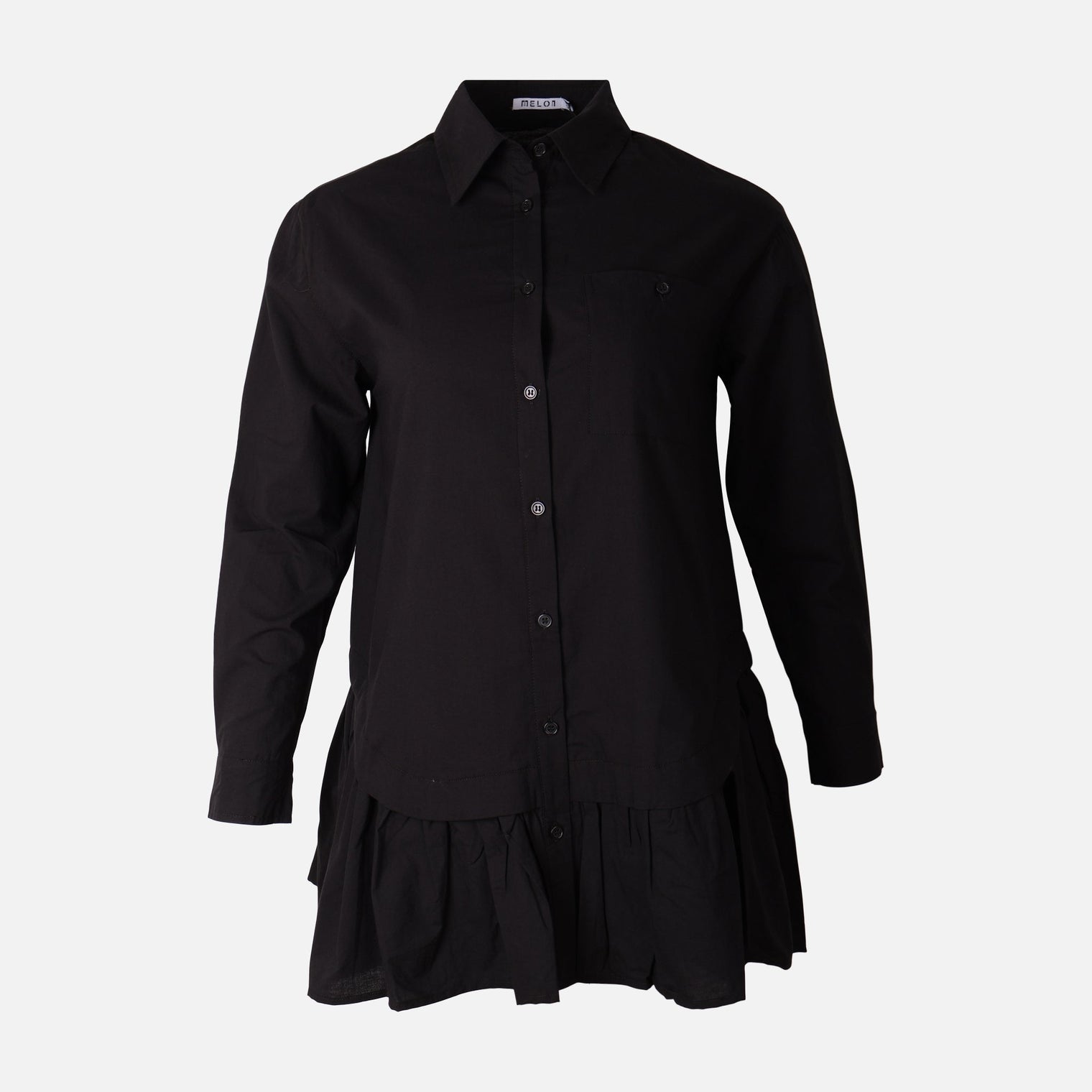 Women Poplin Oversize Button Tunic