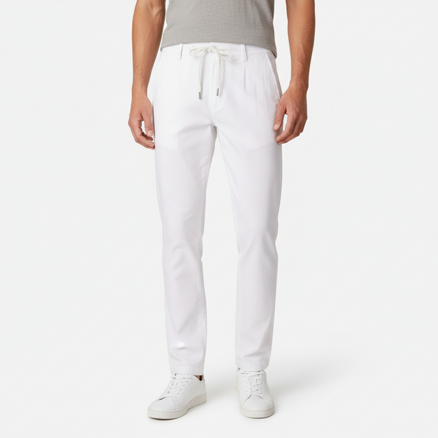 Men Linen Drawstring Trouser