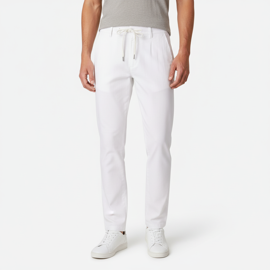 Men Linen Drawstring Trouser