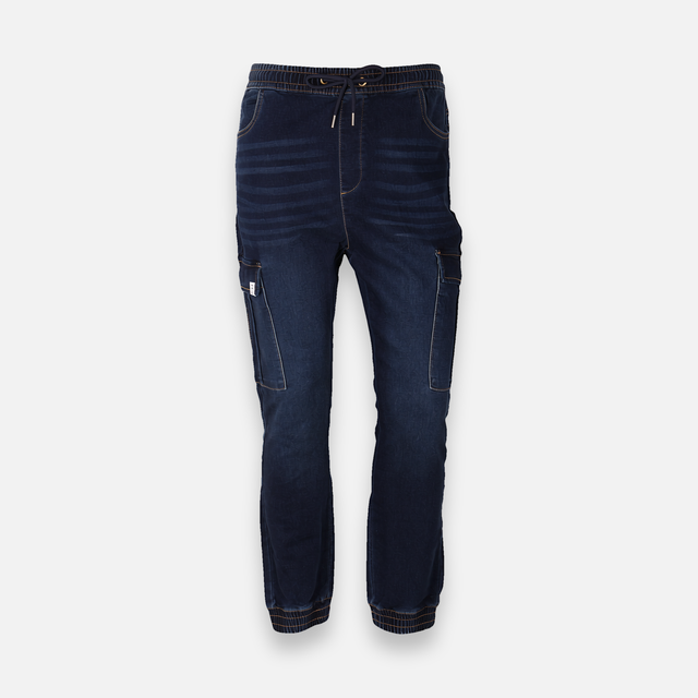 Men Knitted Denim Cargo Pant