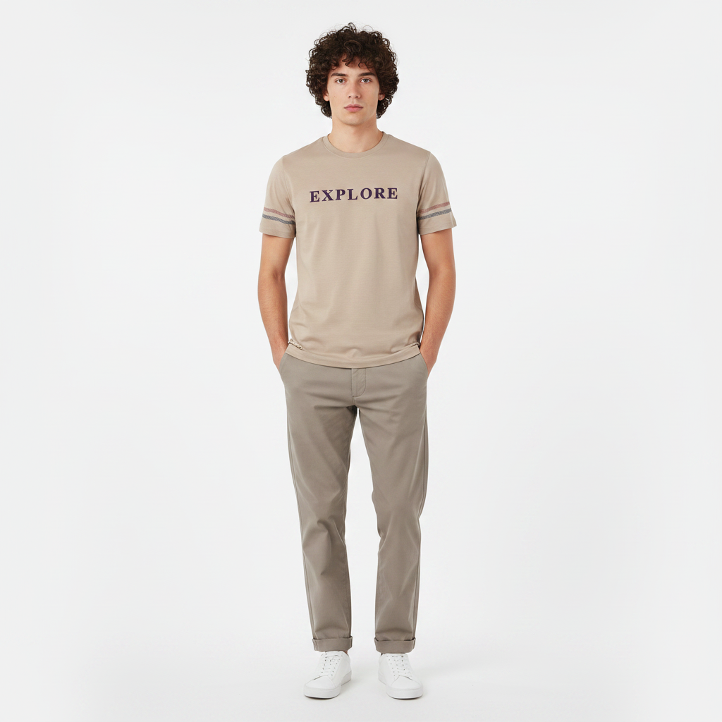 Men Round Neck Short Sleeve T-Shirt