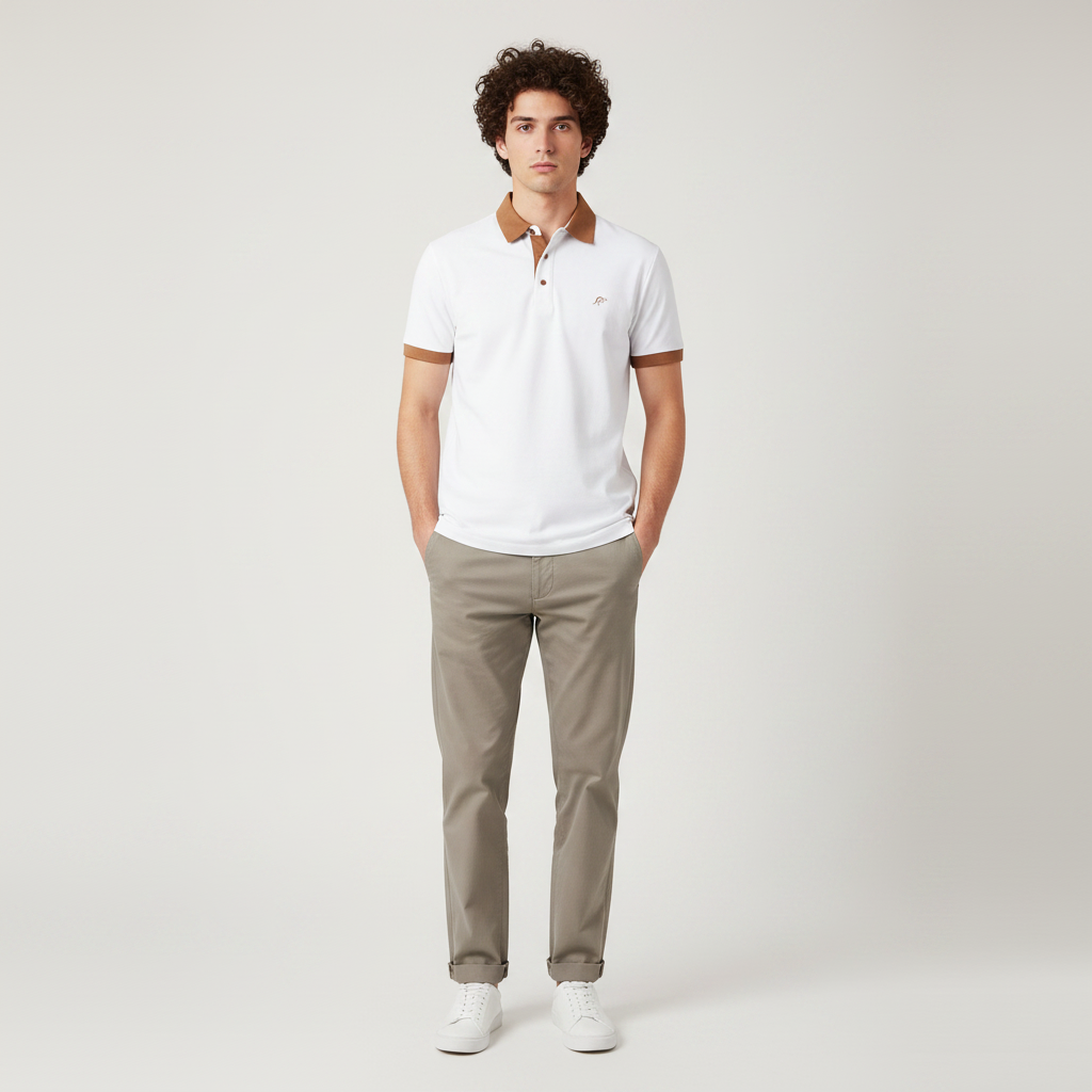 Men Pique Polo T-Shirt Short Sleeve