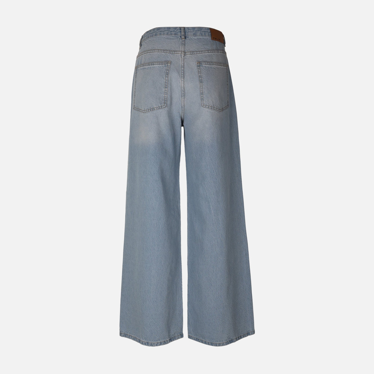 WOMEN CROSSED WAIST WIDE LEG PANT JEANS