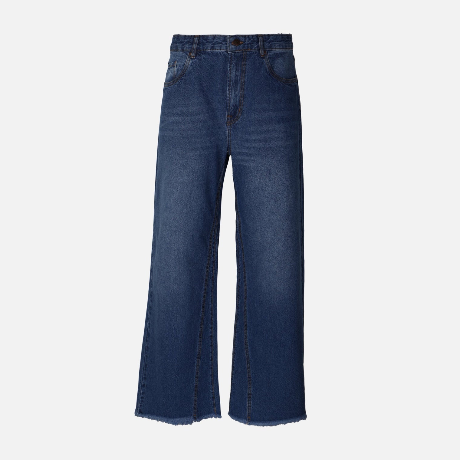 WOMEN WIDE LEG MID WAIST PANT JEANS