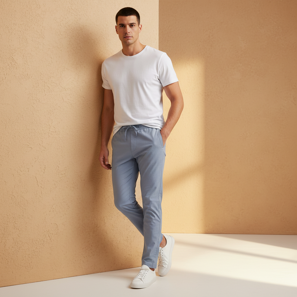 Men Plain Linen Pant
