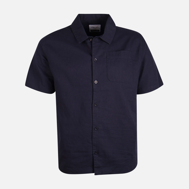 Men Casual Linen Shirt Short Sleeve