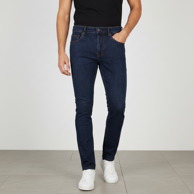 Men Denim Pants Jeans Slim Straight Fit