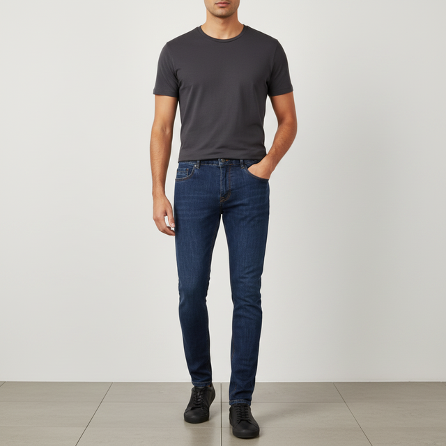 Men Denim Pants Jeans Carrot Fit