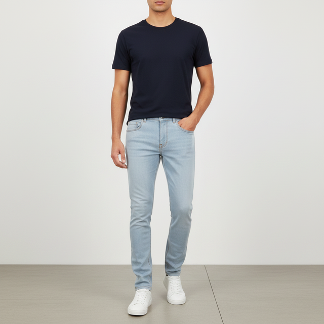 Men Denim Pants Jeans Carrot Fit