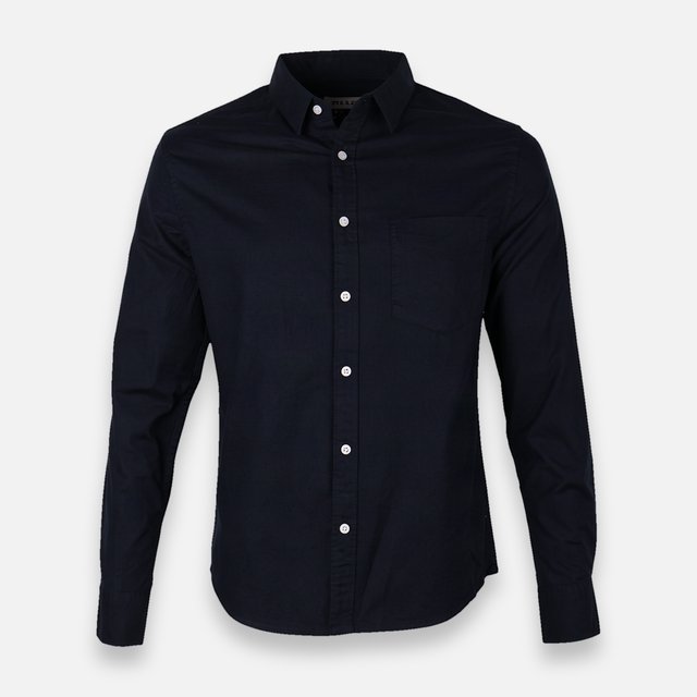 Men Basic Oxford Shirt Long Sleeve Spandex
