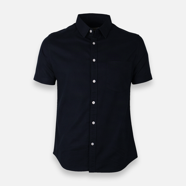 Men Basic Oxford Shirt Short Sleeve Spandex
