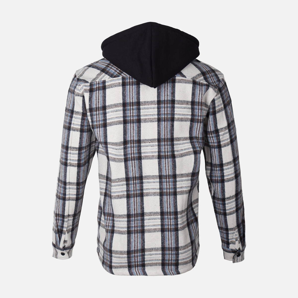 MEN HOODED LONG SLEEVE SHIRT WITH COLLAR