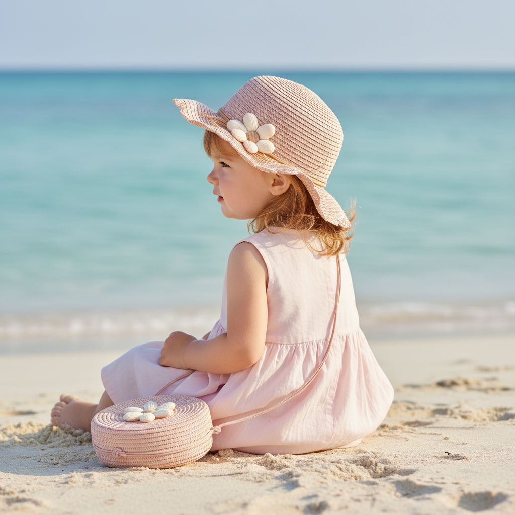 Girls Fashion Beach Hat & Bag Set