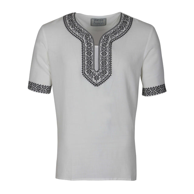 Men Linen Shirt Short Sleeves Regular Fit