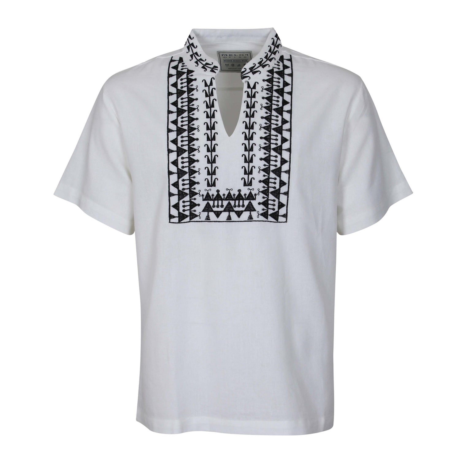 Men Linen Shirt Short Sleeves Regular Fit