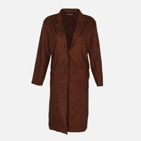 Ladies Long Sleeve Suede Coat
