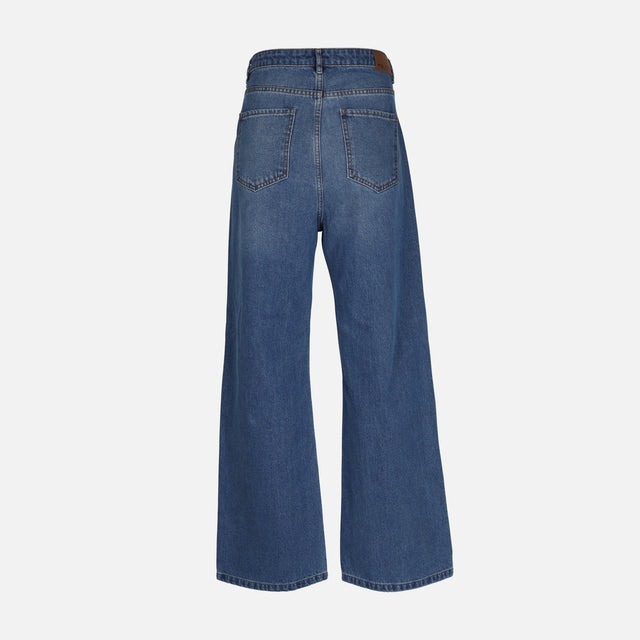 WOMEN DENIM PANTS JEANS WIDE LEG