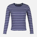WOMEN RIB STRIPER LONG SLEEVE TEE