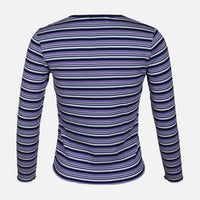 WOMEN RIB STRIPER LONG SLEEVE TEE