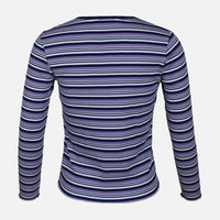 WOMEN RIB STRIPER LONG SLEEVE TEE