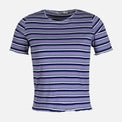 WOMEN RIB STRIPER SHORT SLEEVE TEE