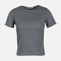 WOMEN RIB STRIPER SHORT SLEEVE TEE