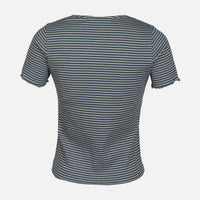 WOMEN RIB STRIPER SHORT SLEEVE TEE