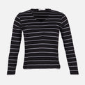 WOMEN RIBBED STRIPE T-SHIRT LONG SLEEVE 