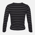 WOMEN RIBBED STRIPE T-SHIRT LONG SLEEVE 
