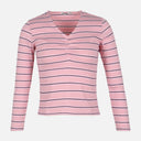 WOMEN RIBBED STRIPE T-SHIRT LONG SLEEVE 