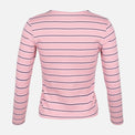 WOMEN RIBBED STRIPE T-SHIRT LONG SLEEVE 