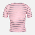 WOMEN RIBBED STRIPE T-SHIRT SHORT SLEEVE 