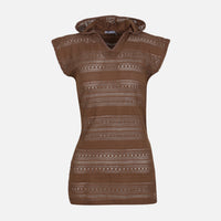 WOMEN LACE HOODED TOP