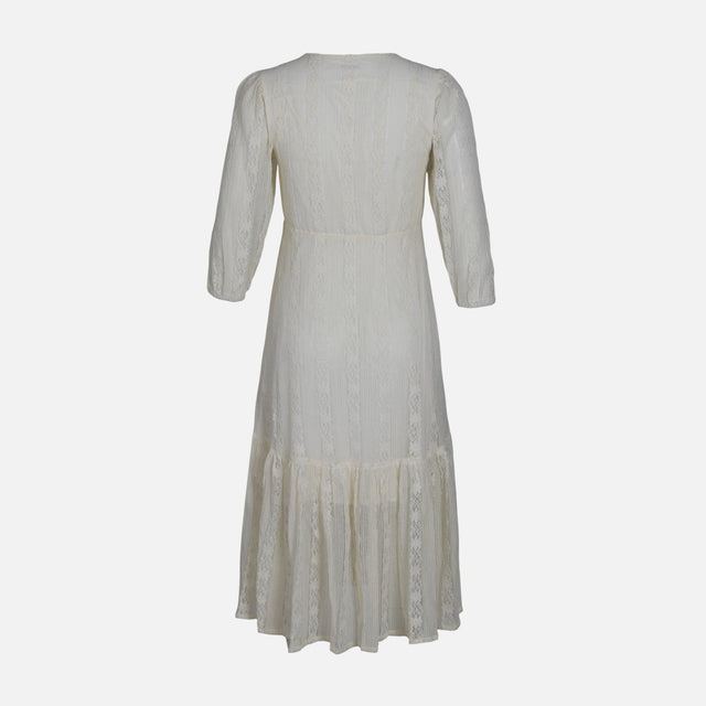 WOMEN SHORT SLEEVE LONG LACE DRESS