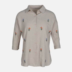 WOMEN EMB LONG SHIRT