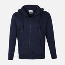 MEN SOLID FLEECE CARDIGAN WITH HOOD