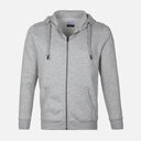 MEN SOLID FLEECE CARDIGAN WITH HOOD