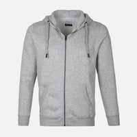 MEN SOLID FLEECE CARDIGAN WITH HOOD