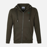 MEN SOLID FLEECE CARDIGAN WITH HOOD