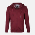 MEN SOLID FLEECE CARDIGAN WITH HOOD