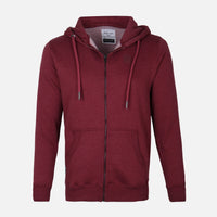 MEN SOLID FLEECE CARDIGAN WITH HOOD
