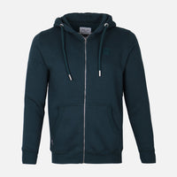 MEN SOLID FLEECE CARDIGAN WITH HOOD