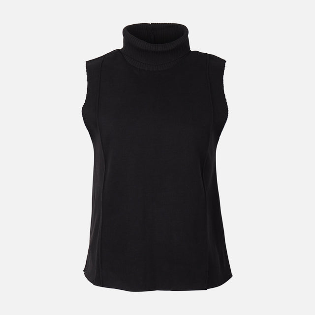 WOMEN SLEEVE LESS HIGH NECK SWEATER