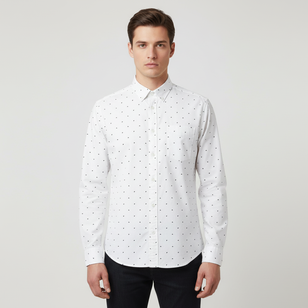 Men Long Sleeve Oxford Shirt