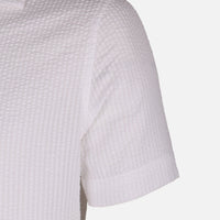 Men Short Sleeve Open Collar Seer Sucker Shirt