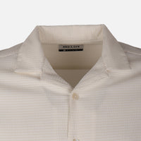 Men Short Sleeve Open Collar Textured Crinkle Shirt