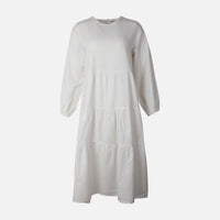 Women Long Sleeve Linen Blend Ankle Dress