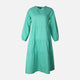 Women Long Sleeve Linen Blend Ankle Dress